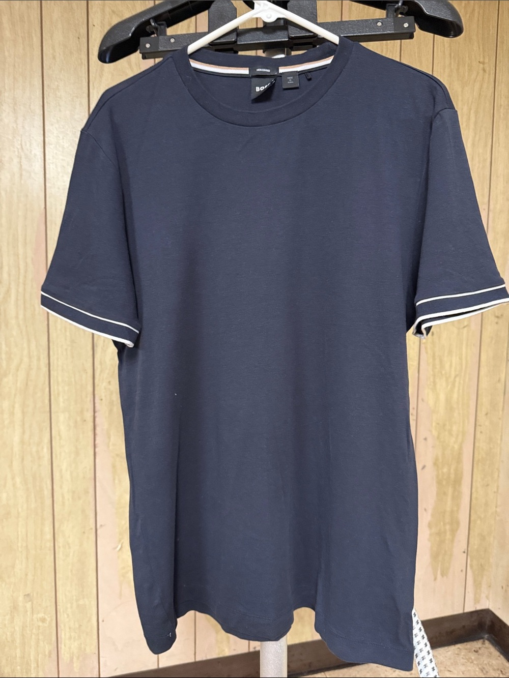 Boss Navy Short-Sleeve Tee with White Piping